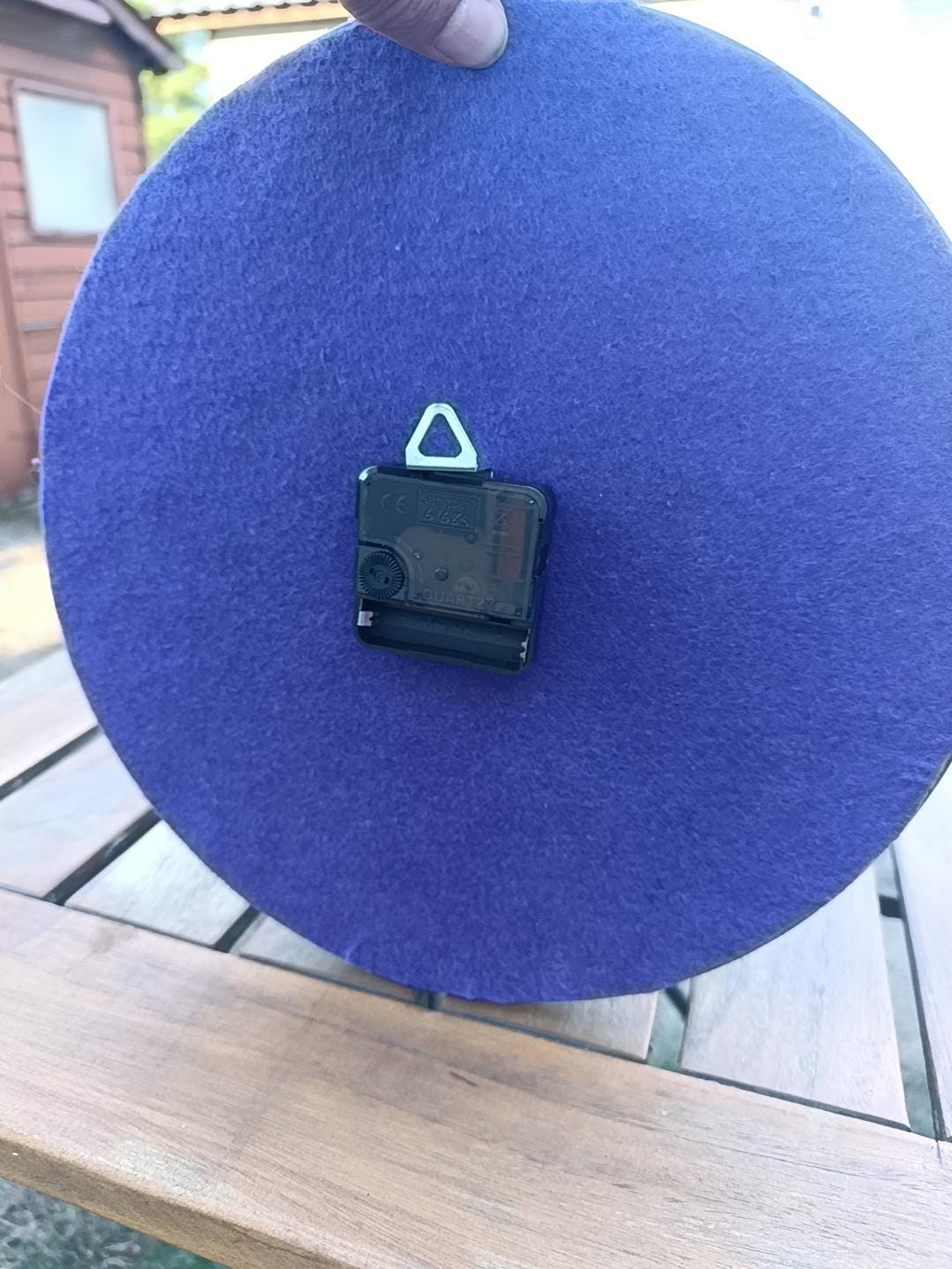 Handmade Acrylic Pour Wall Clock – 30cm – Black, Blue & Purple Swirl