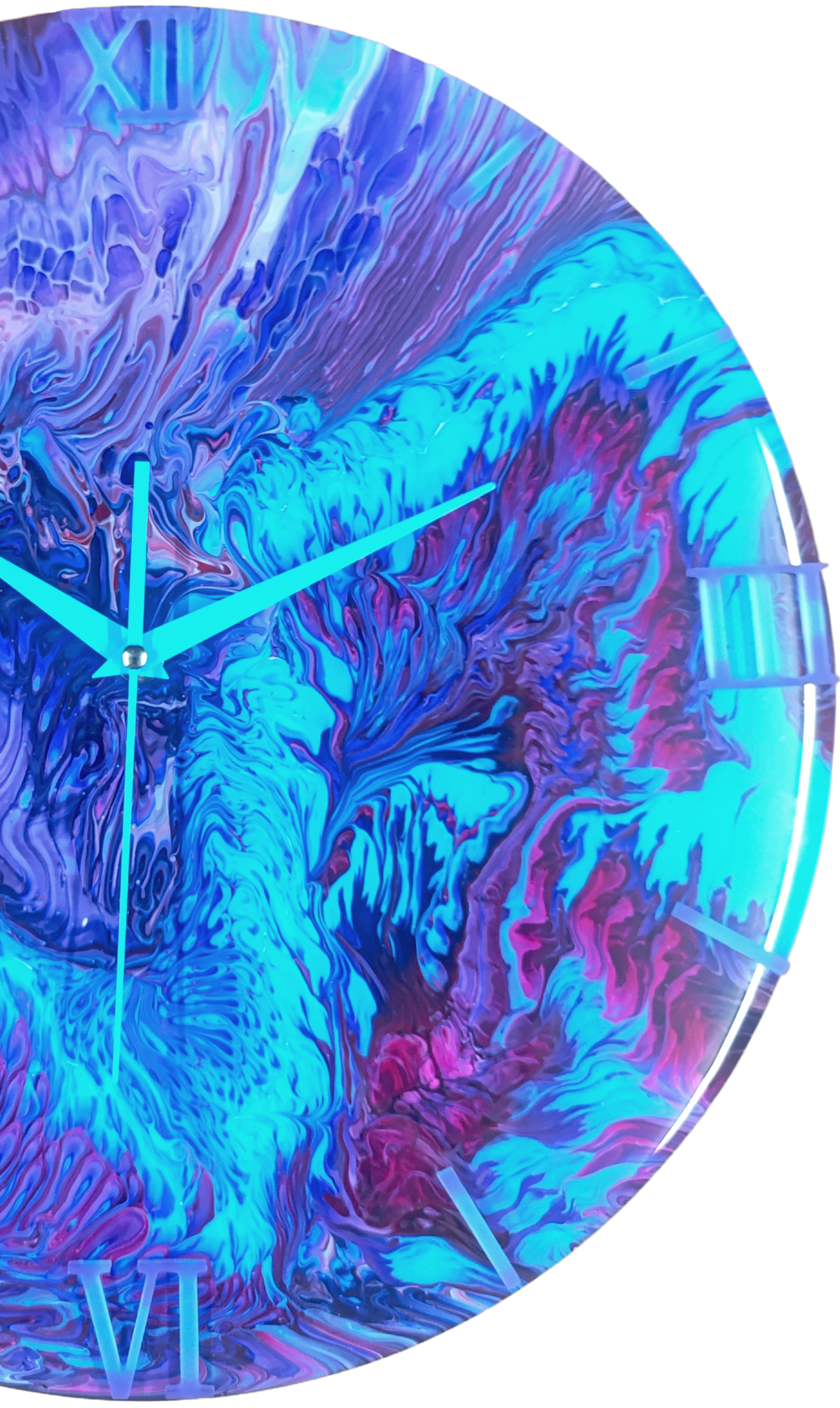 Wandklok 40cm Atomic Burst Multicolor - Explosief Design Acryl Pour - België